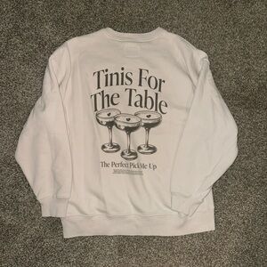 Abercrombie & Fitch White Graphic Crewneck Sweater